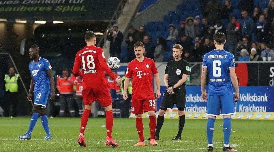 德甲第24轮比赛，拜仁慕尼黑6比0战胜霍芬海姆